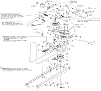 Drive Diagram and Parts List for 19A40024OEM (42Inch-3x)(2016 -2022) Cub Cadet Snow Blower